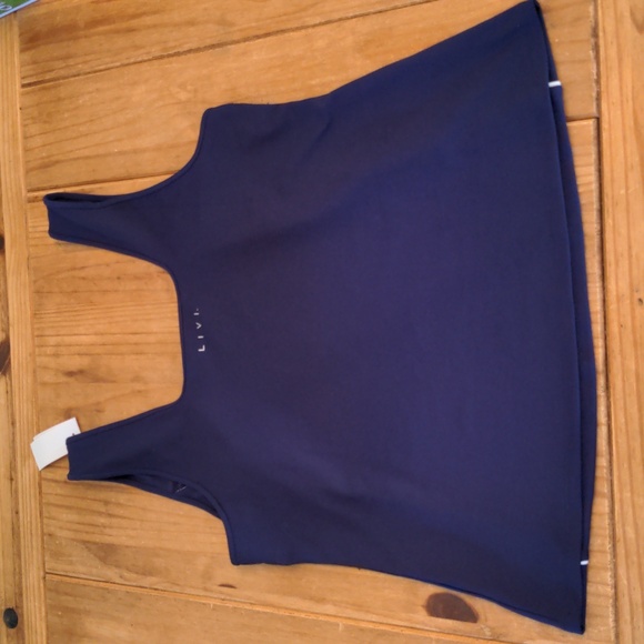 NWT LIVI for Lane Bryant Purple W/White Stripes Wicking  Tank Top, Size 14/16 - Picture 2 of 10